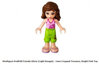 LEGO MiniFigures Friends FRND048 Olivia (Light Nougat) - Lime Cropped Trousers, Bright Pink Top