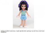 LEGO MiniFigures Friends FRND082 Emma - Bright Light Blue Skirt, Light Aqua Top with Flower, Dark Purple Headphones