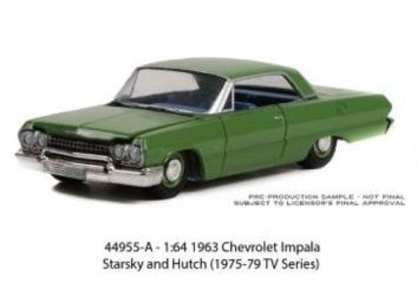 *CLEARANCE* Greenlight Collectables 44955-A "Starsky & Hutch" 1963 Chevrolet Impala.  1:64 Scale Hollywood Series 2 Special Edition