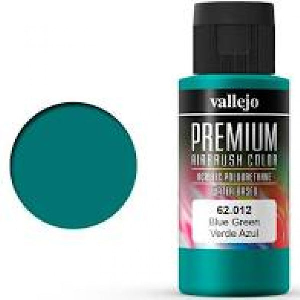 *CLEARANCE* Vallejo 62012 Premium Colour Blue Green 60ml Acrylic Airbrush Paint