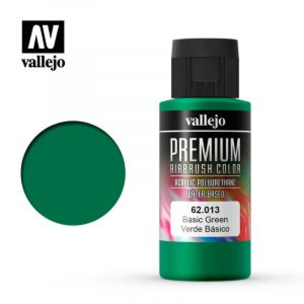 *CLEARANCE* Vallejo 62013 Premium Colour Basic Green 60ml Acrylic Airbrush Paint