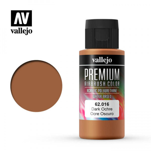 *CLEARANCE* Vallejo 62016 Premium Colour Dark Ochre 60ml Acrylic Airbrush Paint