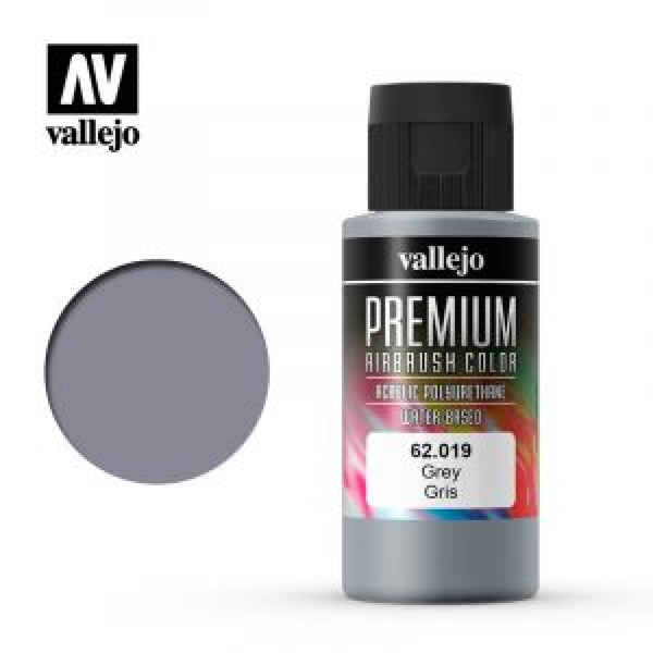 *CLEARANCE* Vallejo 62019 Premium Colour Grey 60ml Acrylic Airbrush Paint
