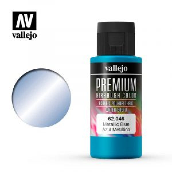 *CLEARANCE* Vallejo 62046 Premium Colour Metallic Blue 60ml Acrylic Airbrush Paint