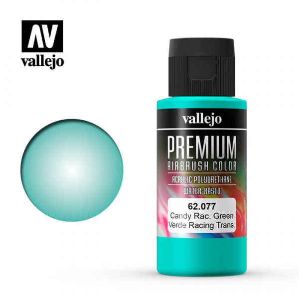 *CLEARANCE* Vallejo 62077 Premium Colour Candy Racing Green 60ml Acrylic Airbrush Paint