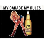 *CLEARANCE* Imprezive Great Northern Brewing Co. - My Garage, My Rules Flat Tin Sign.