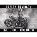 *CLEARANCE* Imprezive Harley Davidson 02 - Live to Ride, Ride to Live Flat Tin Sign.