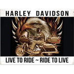 *CLEARANCE* Imprezive Harley Davidson 03 - Live to Ride, Ride to Live Flat Tin Sign.