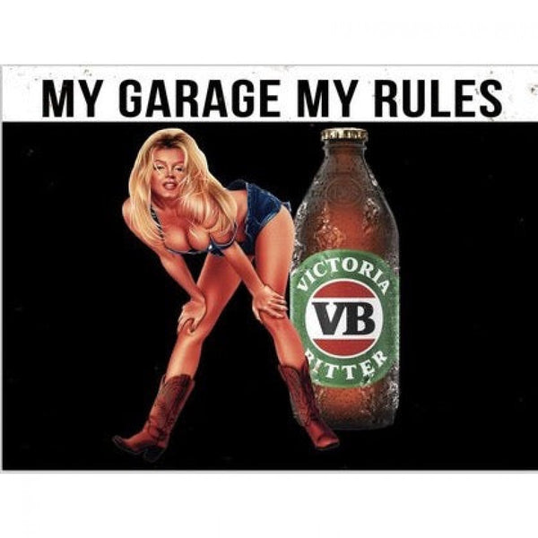*CLEARANCE* Imprezive VB - My Garage, My Rules Flat Tin Sign.
