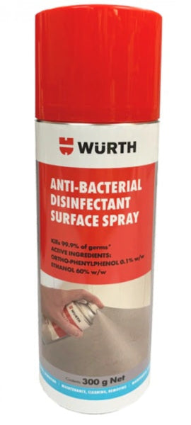 *Clearance* Wurth Anti-Bacterial Disinfectant Surface Spray 300g.